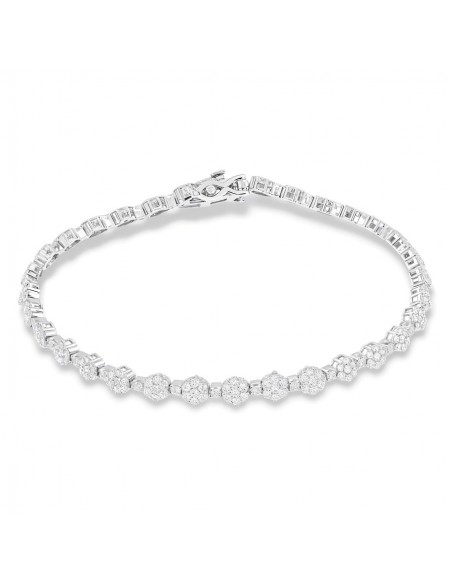Bracciale Argento Rodiato Tennis Zirconi Bianchi Magic [ee7a045c]