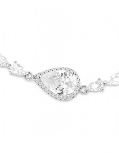 Bracciale Argento Rodiato Goccia Zirconi Bianchi [7c9d36df]