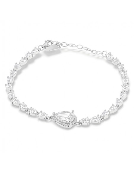 Bracciale Argento Rodiato Goccia Zirconi Bianchi [79cd71c1]