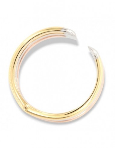 Anello Argento Rodiato Tre Colori A Punta [5d2c9311]