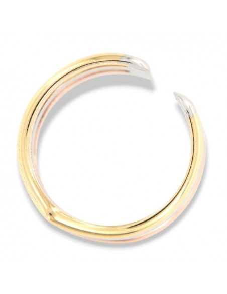 Anello Argento Rodiato Tre Colori A Punta [5d2c9311]