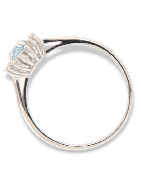 Anello Oro Bianco Principessa Celeste 6x4MM [e664eaed]