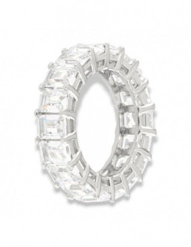 Anello Argento Rodiato Eternity Zirconi Bianchi Grandi [e391bbf1]