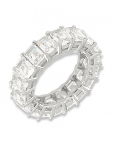 Anello Argento Rodiato Eternity Zirconi Bianchi Grandi [9e841eec]