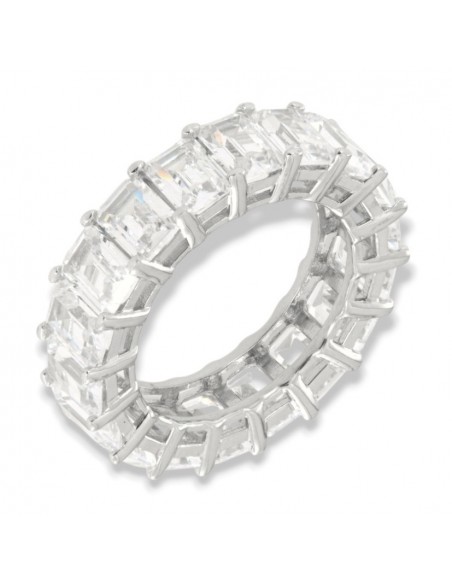 Anello Argento Rodiato Eternity Zirconi Bianchi Grandi [9e841eec]