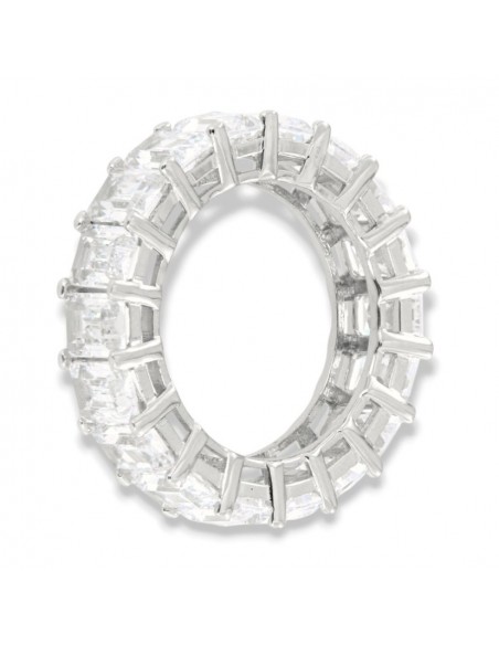 Anello Argento Rodiato Eternity Zirconi Bianchi Grandi [9bd459f2]