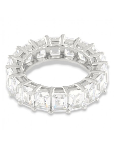 Anello Argento Rodiato Eternity Zirconi Bianchi Grandi [f5efdbfb]