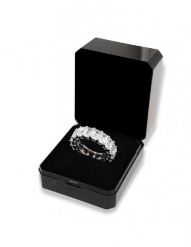 Anello Argento Rodiato Eternity Zirconi Bianchi Grandi [42f21aff]