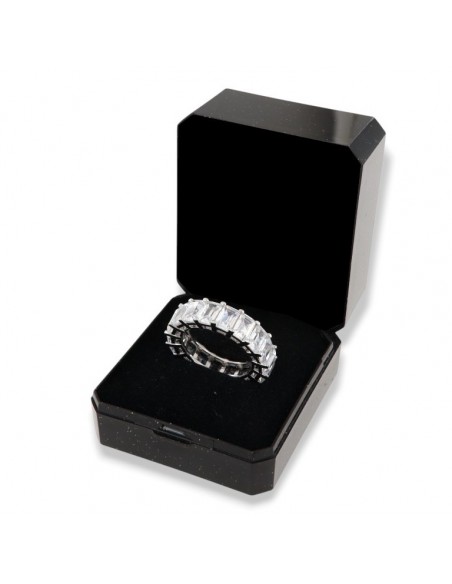 Anello Argento Rodiato Eternity Zirconi Bianchi Grandi [42f21aff]