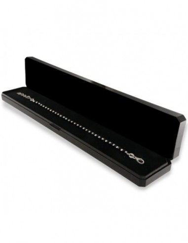 Bracciale Argento Rodiato Sfere Sfaccettate Nere [99381998]