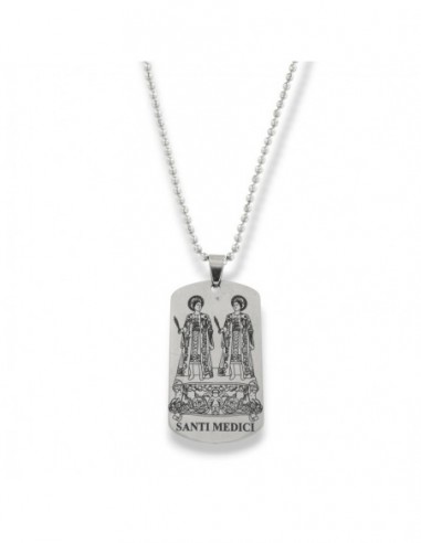 Collana Acciaio Piastra Santi Medici [a1d6b761]