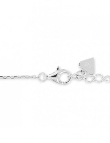 Collana Argento Rodiato Cuore Pavettato Bianco Zirconi Bianchi [0707af92]
