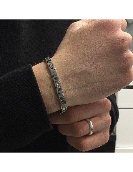 Bracciale Acciaio Catena Intrecciata Schiacciata [3564bcac]