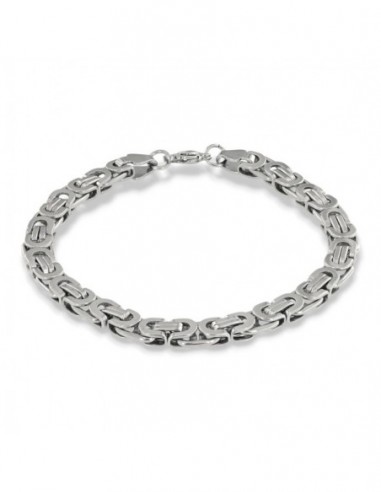 Bracciale Acciaio Catena Intrecciata Schiacciata [87293ab6]