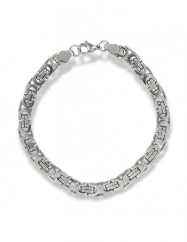 Bracciale Acciaio Catena Intrecciata Schiacciata [3034fbb2]