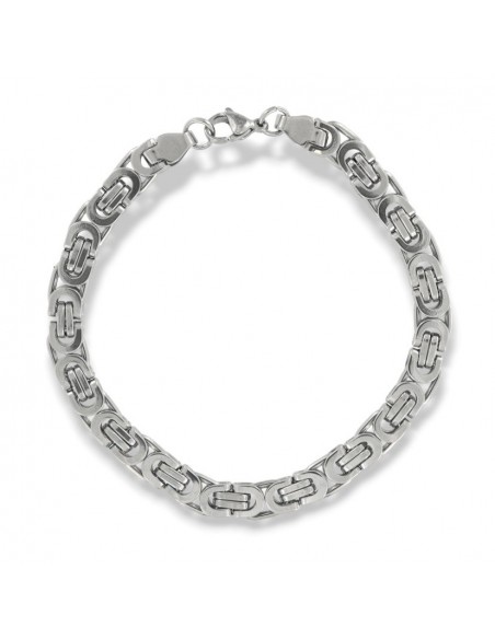 Bracciale Acciaio Catena Intrecciata Schiacciata [3034fbb2]