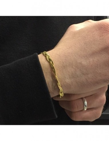 Bracciale Acciaio Dorato Maglia Snake Intrecciata [b2c864ad]