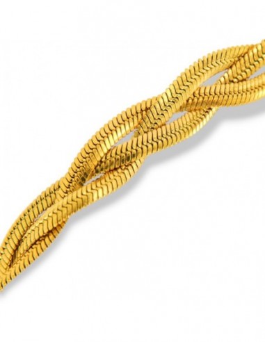 Bracciale Acciaio Dorato Maglia Snake Intrecciata [05d5a5a9]