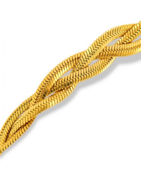 Bracciale Acciaio Dorato Maglia Snake Intrecciata [05d5a5a9]