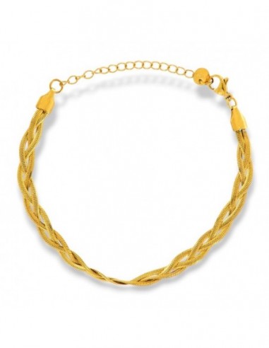 Bracciale Acciaio Dorato Maglia Snake Intrecciata [b79823b3]