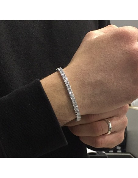 Bracciale Acciaio Tennis Zirconi Bianchi [984772a7]
