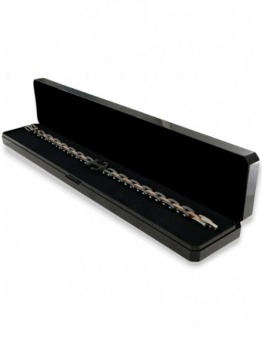 Bracciale Acciaio Catena Ancora Nera Centrale [68b5a16e]