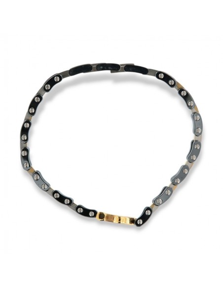 Bracciale Acciaio Catena Ancora Dorata Centrale [fab2ca54]