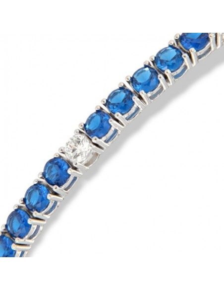 Bracciale Argento Tennis Zirconi Blu Bianchi 3MM [19aa25b7]
