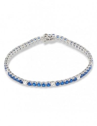 Bracciale Argento Tennis Zirconi Blu Bianchi 3MM [1cfa62a9]