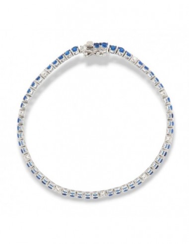 Bracciale Argento Tennis Zirconi Blu Bianchi 3MM [abe7a3ad]