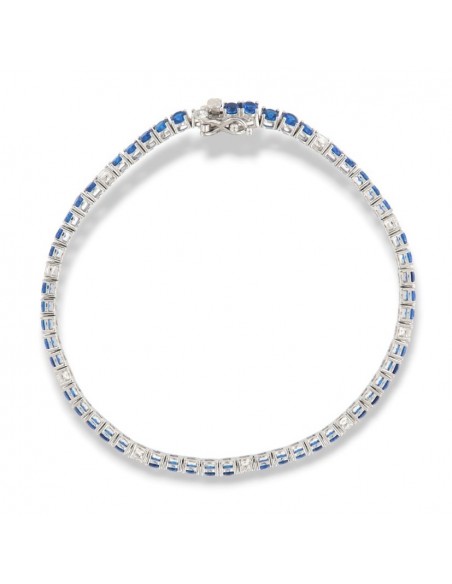 Bracciale Argento Tennis Zirconi Blu Bianchi 3MM [abe7a3ad]