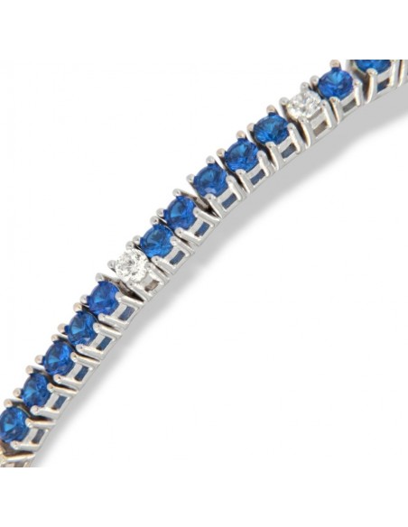 Bracciale Argento Tennis Zirconi Blu Bianchi 2MM [9e06fdb6]