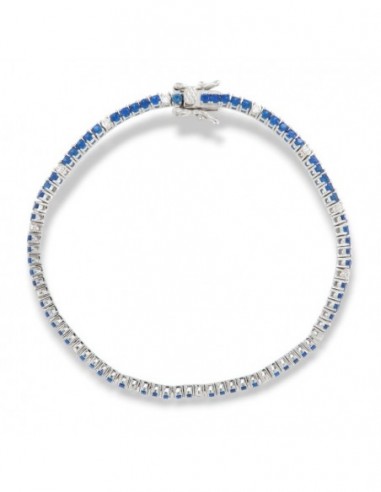 Bracciale Argento Tennis Zirconi Blu Bianchi 2MM [2c4b7bac]