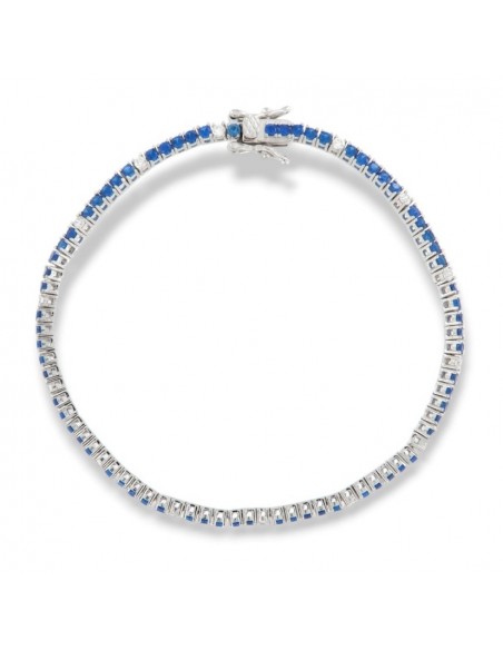 Bracciale Argento Tennis Zirconi Blu Bianchi 2MM [2c4b7bac]