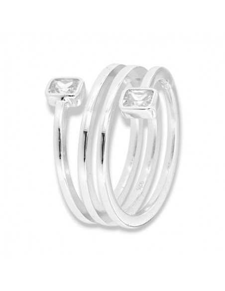 Anello Argento Rodiato Intrecciato Zirconi Bianchi [b774cf63]