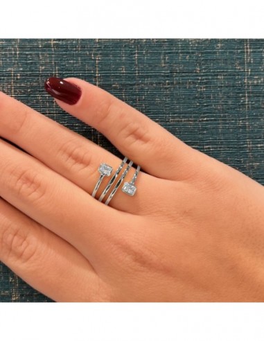 Anello Argento Rodiato Intrecciato Zirconi Bianchi [962f14cc]