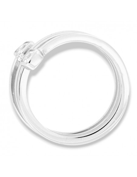 Anello Argento Rodiato Intrecciato Zirconi Bianchi [937f53d2]