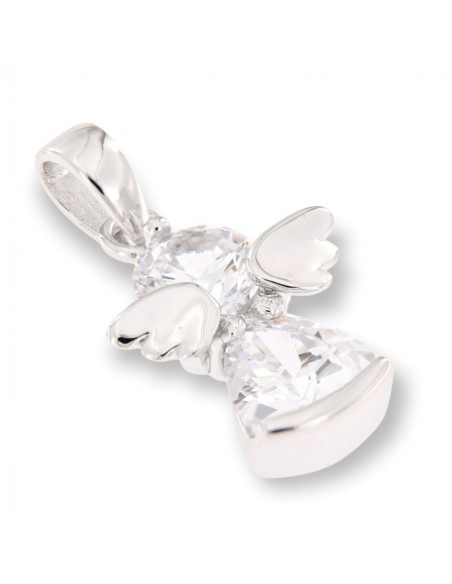 Ciondolo Argento Rodiato Angelo Punto Luce [e30a07f0]