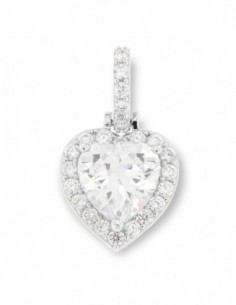 Ciondolo Argento Rodiato Cuore Punto Luce [a18fa63e]