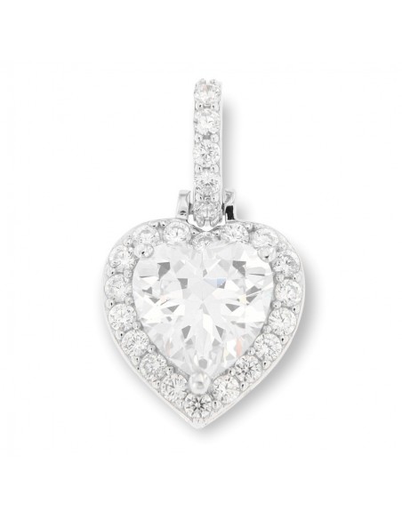 Ciondolo Argento Rodiato Cuore Punto Luce [a18fa63e]