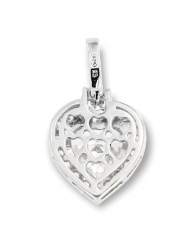 Ciondolo Argento Rodiato Cuore Punto Luce [c4008aef]