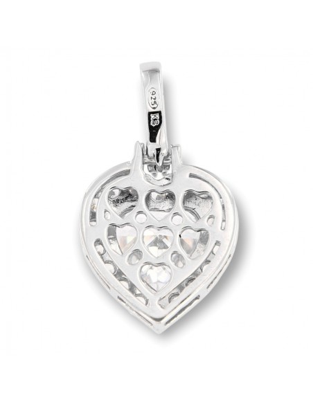 Ciondolo Argento Rodiato Cuore Punto Luce [c4008aef]