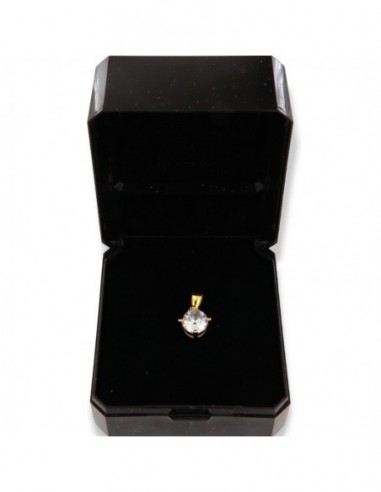 Ciondolo Argento Dorato Punto Luce Zircone Bianco 6MM [f8540186]