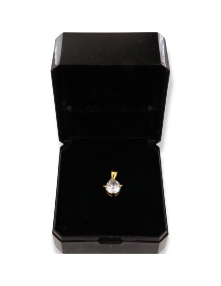 Ciondolo Argento Dorato Punto Luce Zircone Bianco 6MM [f8540186]