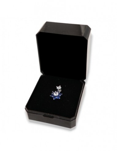 Ciondolo Argento Rodiato Punto Luce Blu Fiore [98bfc7e5]