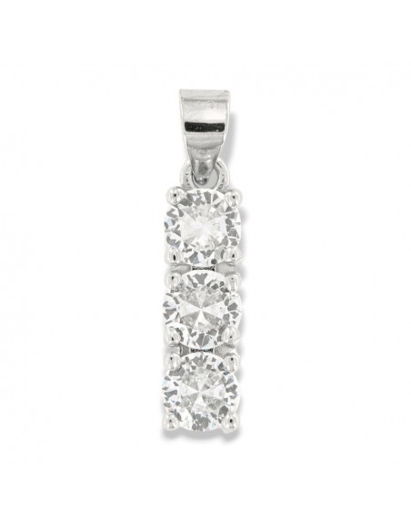 Ciondolo Argento Rodiato Punto luce 3 Zirconi Bianchi 5MM [05170f9f]