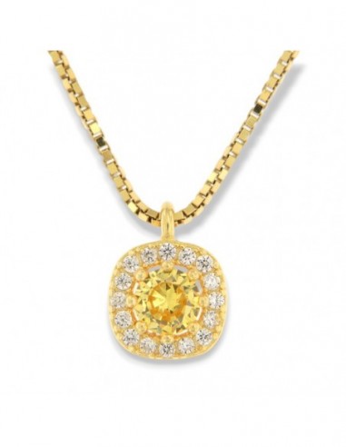 Collana Argento Dorato Punto Luce Zirconi Bianchi [f6b2b874]