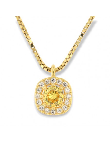 Collana Argento Dorato Punto Luce Zirconi Bianchi [f6b2b874]