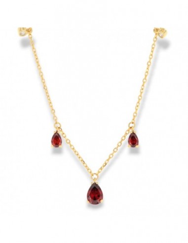 Collana Argento Dorato Punto Luce Rosso Goccia [4e869611]