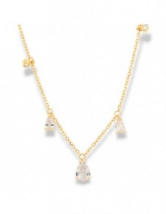 Collana Argento Dorato Punto Luce Bianco Goccia [4bd6d10f]